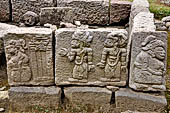 Candi Cetho - bas reliefs panels placed on the ninth terrace. 